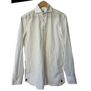 men's lardini white button down dress shirt  15 1/2